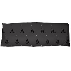 Gadsden Flag Don t Tread On Me Black And Gray Snake And Metal Gothic Crosses Body Pillow Case (dakimakura) by snek