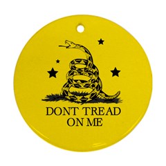 Gadsden Flag Don t Tread On Me Yellow And Black Pattern With American Stars Ornament (round)