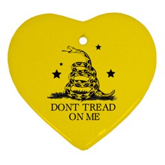 Gadsden Flag Don t Tread On Me Yellow And Black Pattern With American Stars Ornament (heart) by snek