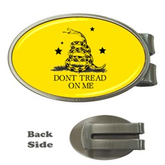 Gadsden Flag Don t Tread On Me Yellow And Black Pattern With American Stars Money Clips (oval)  by snek