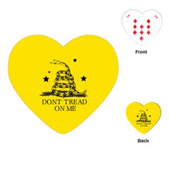 Gadsden Flag Don t Tread On Me Yellow And Black Pattern With American Stars Playing Cards Single Design (heart)