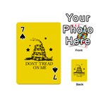 Gadsden Flag Don t tread on me Yellow and Black Pattern with american stars Playing Cards 54 Designs (Mini) Front - Spade7