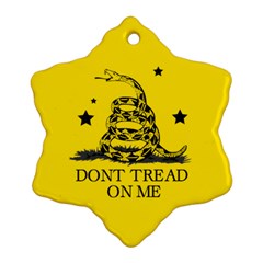 Gadsden Flag Don t Tread On Me Yellow And Black Pattern With American Stars Snowflake Ornament (two Sides)