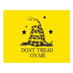 Gadsden Flag Don t Tread On Me Yellow And Black Pattern With American Stars Double Sided Flano Blanket (large)  by snek