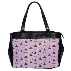 Gadsden Flag Don t Tread On Me Light Pink And Black Pattern With American Stars Oversize Office Handbag by snek