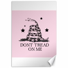 Gadsden Flag Don t Tread On Me Light Pink And Black Pattern With American Stars Canvas 12  X 18  by snek