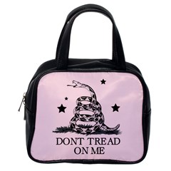 Gadsden Flag Don t Tread On Me Light Pink And Black Pattern With American Stars Classic Handbag (one Side) by snek