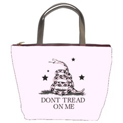 Gadsden Flag Don t Tread On Me Light Pink And Black Pattern With American Stars Bucket Bag by snek