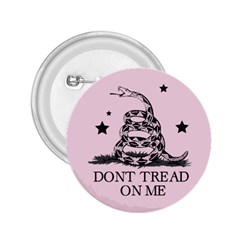 Gadsden Flag Don t tread on me Light Pink and Black Pattern with american stars 2.25  Buttons