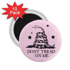 Gadsden Flag Don t Tread On Me Light Pink And Black Pattern With American Stars 2 25  Magnets (10 Pack)  by snek