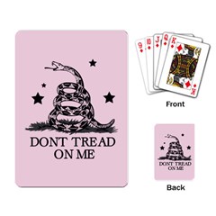 Gadsden Flag Don t Tread On Me Light Pink And Black Pattern With American Stars Playing Cards Single Design (rectangle)