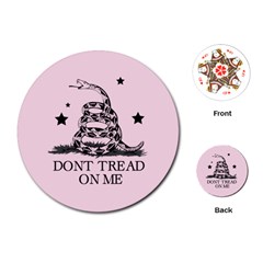 Gadsden Flag Don t Tread On Me Light Pink And Black Pattern With American Stars Playing Cards Single Design (round) by snek