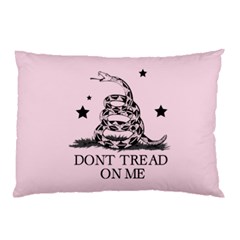 Gadsden Flag Don t Tread On Me Light Pink And Black Pattern With American Stars Pillow Case