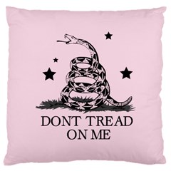 Gadsden Flag Don t Tread On Me Light Pink And Black Pattern With American Stars Large Cushion Case (one Side) by snek