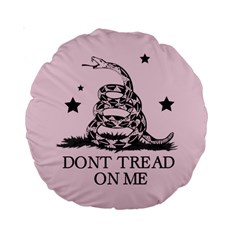 Gadsden Flag Don t Tread On Me Light Pink And Black Pattern With American Stars Standard 15  Premium Round Cushions