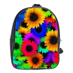 Colorful Sunflowers                                                   School Bag (large) by LalyLauraFLM