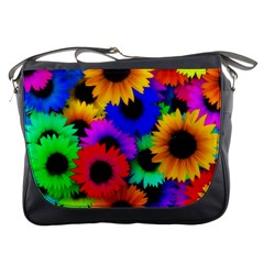 Colorful Sunflowers                                                   Messenger Bag by LalyLauraFLM