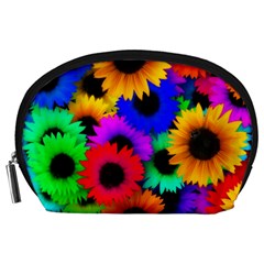 Colorful Sunflowers                                                   Accessory Pouch by LalyLauraFLM