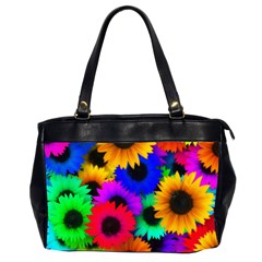 Colorful Sunflowers                                                   Oversize Office Handbag (2 Sides) by LalyLauraFLM