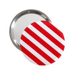 Candy Cane Red White Line Stripes Pattern Peppermint Christmas Delicious Design 2 25  Handbag Mirrors by genx