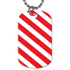 Candy Cane Red White Line Stripes Pattern Peppermint Christmas Delicious Design Dog Tag (one Side) by genx