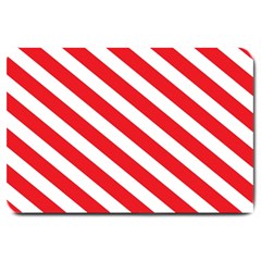 Candy Cane Red White Line Stripes Pattern Peppermint Christmas Delicious Design Large Doormat  by genx