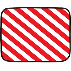 Candy Cane Red White Line Stripes Pattern Peppermint Christmas Delicious Design Fleece Blanket (mini) by genx
