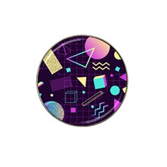 Retrowave Aesthetic Vaporwave Retro Memphis Pattern 80s Design 3d Geometric Shapes Hat Clip Ball Marker by genx