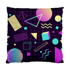 Retrowave Aesthetic Vaporwave Retro Memphis Pattern 80s Design 3d Geometric Shapes Standard Cushion Case (one Side) by genx