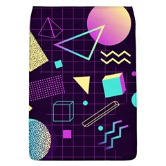 Retrowave Aesthetic Vaporwave Retro Memphis Pattern 80s Design 3d Geometric Shapes Removable Flap Cover (l) by genx