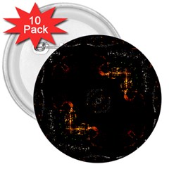 Abstract Animated Ornament Background Fractal Art 3  Buttons (10 pack) 