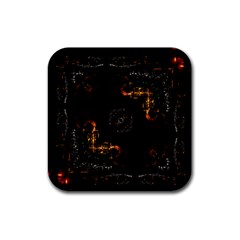 Abstract Animated Ornament Background Fractal Art Rubber Coaster (Square) 