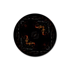 Abstract Animated Ornament Background Fractal Art Rubber Coaster (Round) 