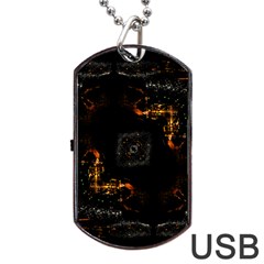 Abstract Animated Ornament Background Fractal Art Dog Tag USB Flash (One Side)