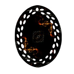 Abstract Animated Ornament Background Fractal Art Ornament (Oval Filigree)