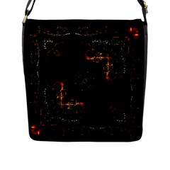 Abstract Animated Ornament Background Fractal Art Flap Closure Messenger Bag (L)