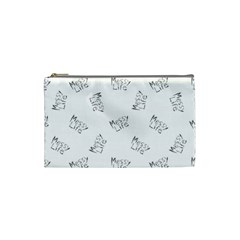 Messy Life Phrase Motif Typographic Pattern Cosmetic Bag (small) by dflcprintsclothing