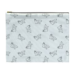 Messy Life Phrase Motif Typographic Pattern Cosmetic Bag (xl) by dflcprintsclothing