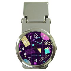 Retrowave Aesthetic Vaporwave Retro Memphis Pattern 80s Design 3d Geometric Shapes Money Clip Watches by genx