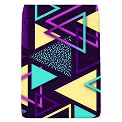 Retrowave Aesthetic Vaporwave Retro Memphis Triangle Pattern 80s Yellow Turquoise Purple Removable Flap Cover (l) by genx