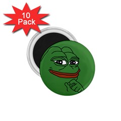 Pepe The Frog Smug Face With Smile And Hand On Chin Meme Kekistan All Over Print Green 1 75  Magnets (10 Pack)  by snek