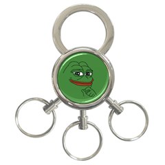 Pepe The Frog Smug Face With Smile And Hand On Chin Meme Kekistan All Over Print Green 3-ring Key Chain by snek