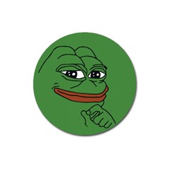 Pepe The Frog Smug Face With Smile And Hand On Chin Meme Kekistan All Over Print Green Magnet 3  (round) by snek