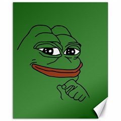 Pepe The Frog Smug Face With Smile And Hand On Chin Meme Kekistan All Over Print Green Canvas 16  X 20  by snek
