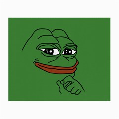 Pepe The Frog Smug Face With Smile And Hand On Chin Meme Kekistan All Over Print Green Small Glasses Cloth (2 Sides) by snek