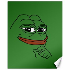 Pepe The Frog Smug Face With Smile And Hand On Chin Meme Kekistan All Over Print Green Canvas 11  X 14  by snek