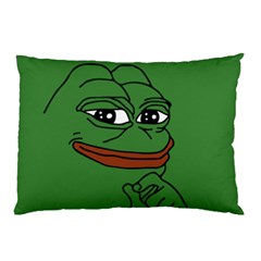 Pepe The Frog Smug Face With Smile And Hand On Chin Meme Kekistan All Over Print Green Pillow Case by snek