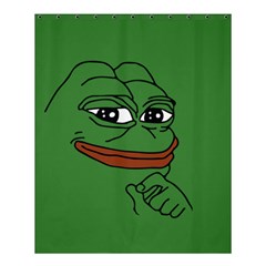 Pepe The Frog Smug Face With Smile And Hand On Chin Meme Kekistan All Over Print Green Shower Curtain 60  X 72  (medium)  by snek