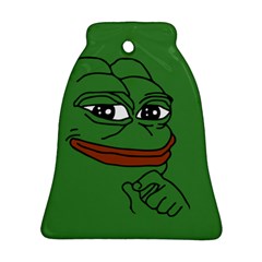 Pepe The Frog Smug Face With Smile And Hand On Chin Meme Kekistan All Over Print Green Ornament (bell) by snek