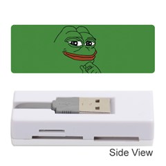 Pepe The Frog Smug Face With Smile And Hand On Chin Meme Kekistan All Over Print Green Memory Card Reader (stick) by snek